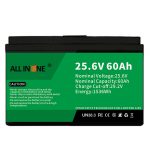 25.6V 60Ah kahilwasan / taas nga kinabuhi nga baterya sa LFP alang sa RV / Caravan / UPS / Golf Cart 24V 60Ah